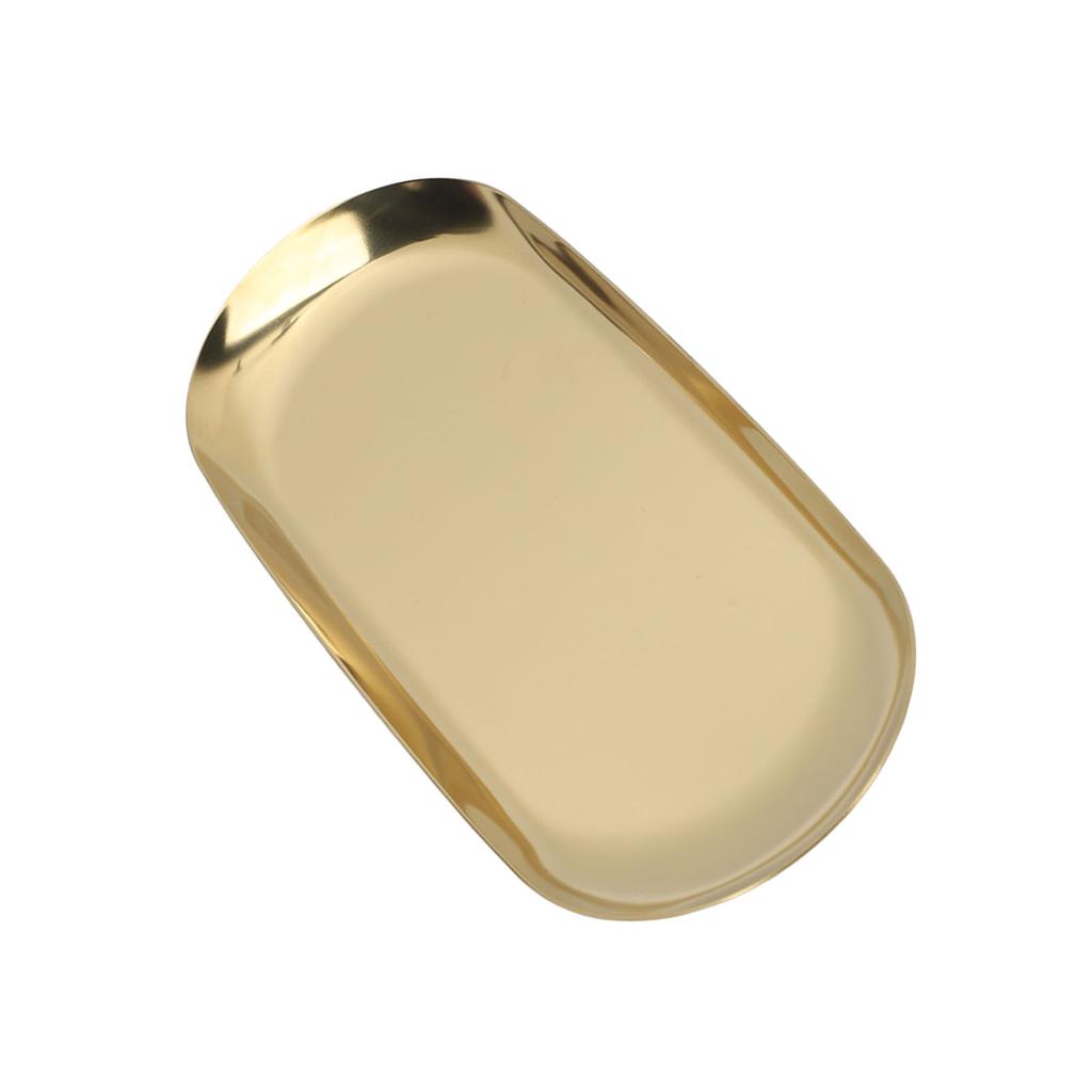 Oval Jewelry Tray Mirror Reflection Vacuum Plating Oval Decorative Tray Glossy Edge Oval Nail