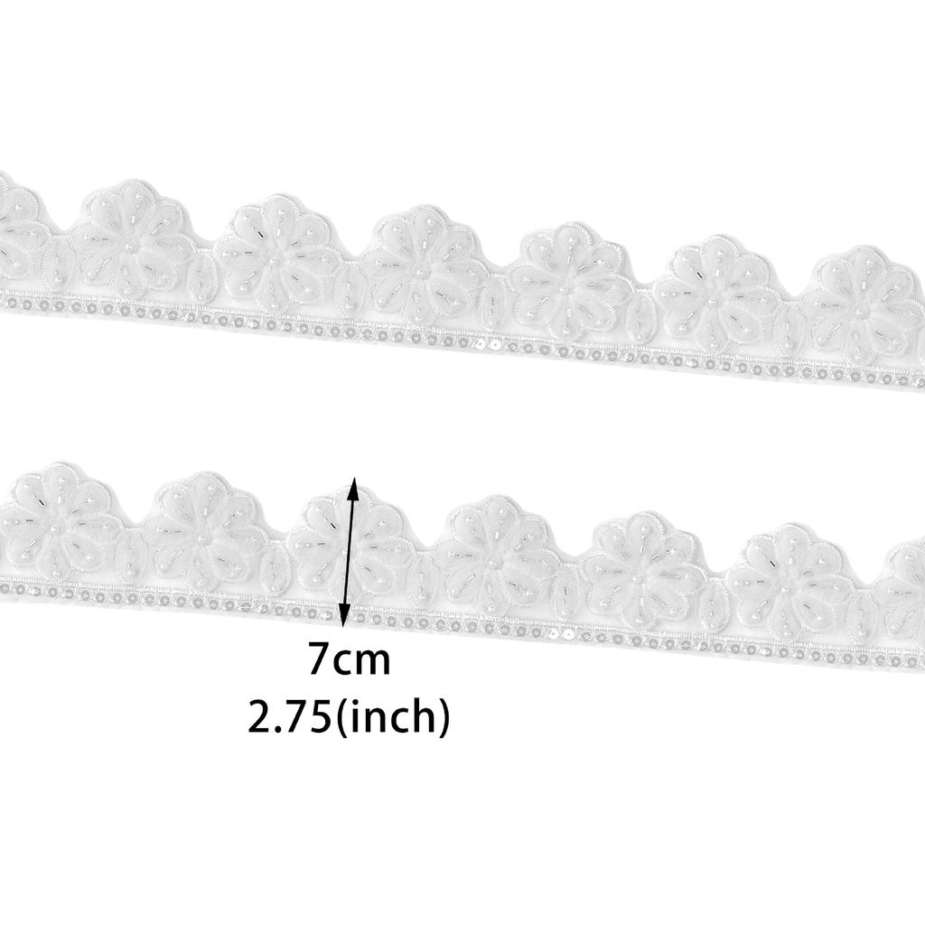 7 см Многоцветная дрель для ногтей Трехмерный цветок Блестки Декоративная одежда Юбка Манжеты Этнический стиль Аксессуары Кружево