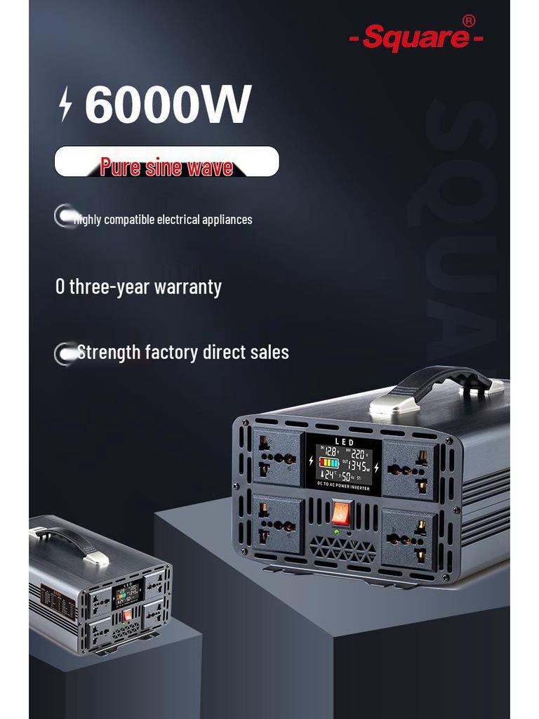 Автомобильный инвертор высокой мощности 12 В/24 В в 220 В с чистой синусоидой - Интеллектуальный преобразователь