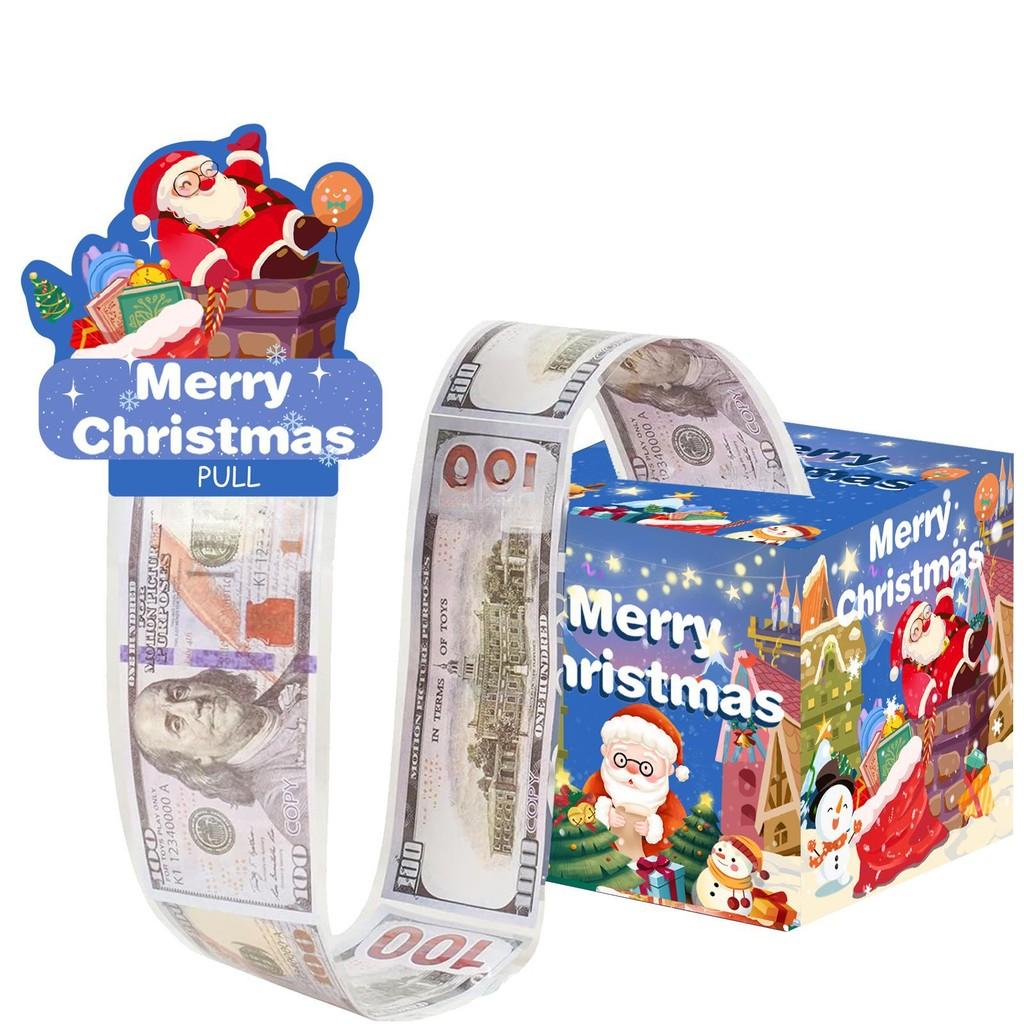 Christmas Purple Theme Santa Claus Gift Pattern Paper Box Holiday Decor Props