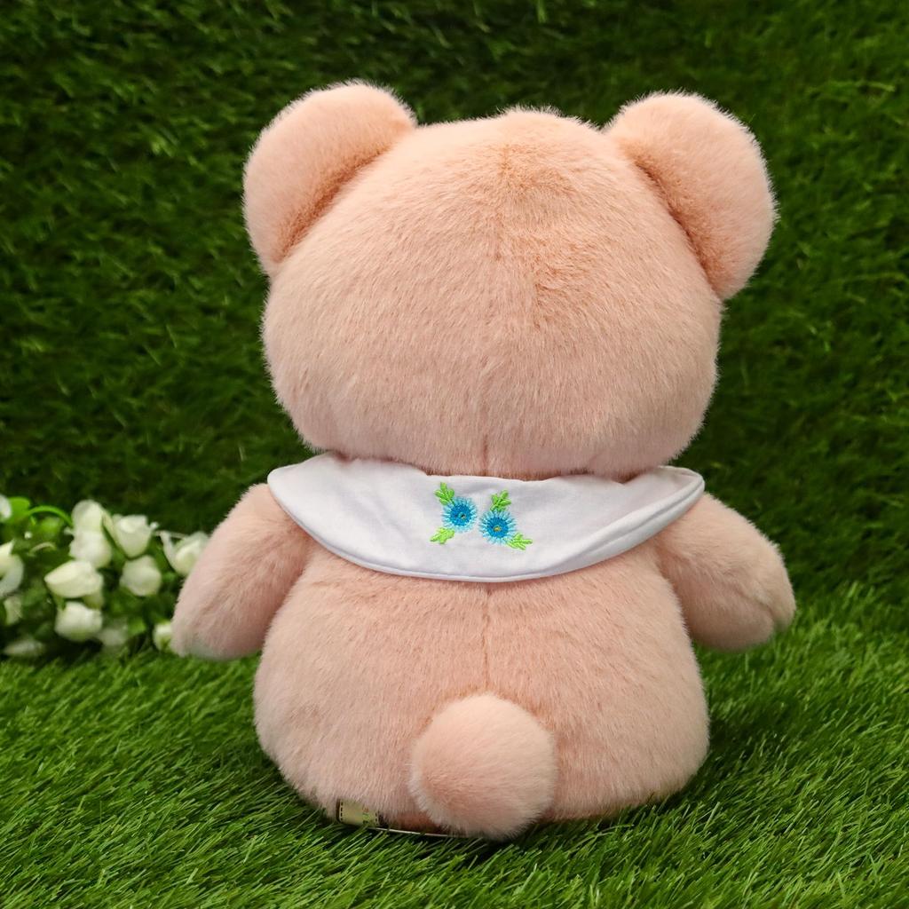 Take Off Bear Cub a retro bear with a cute floral embroidery on the Includes music Drop, pastel-colored collar. Medium, Pink. box.