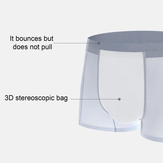 Мужские трусы-боксеры средней посадки с эластичным поясом, дышащие сетчатые шорты, однотонные летние охлаждающие трусы из ледяного шелка