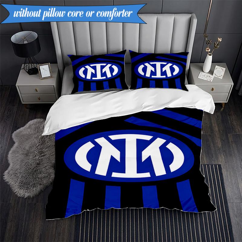 3PCS F.C. Internazionale Milano Printed Soft Bedding Set,Including 1pc Duvet Cover And 2pcs Pillowcases Perfect for Bedroom, Dormitory, Fan gift