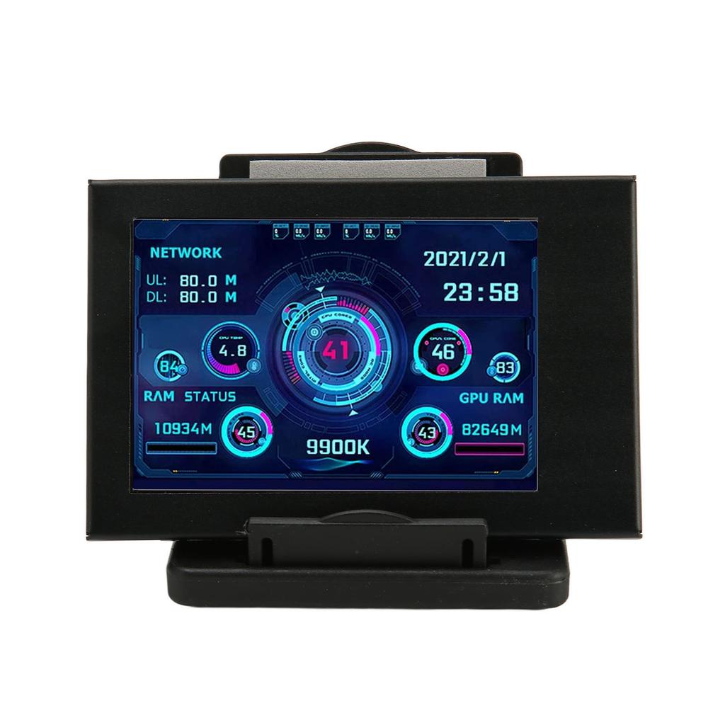 Computer Temp Monitor 3.5 Inch IPS Theme Editor Dimmable Rotatable PC CPU Data Monitor for GPU RAM Time Weather