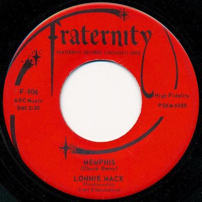 7-дюймовая пластинка LONNIE MACK - Memphis / Down In The Dumps F906 Fraternity Reco 1963 США Рок Б/у