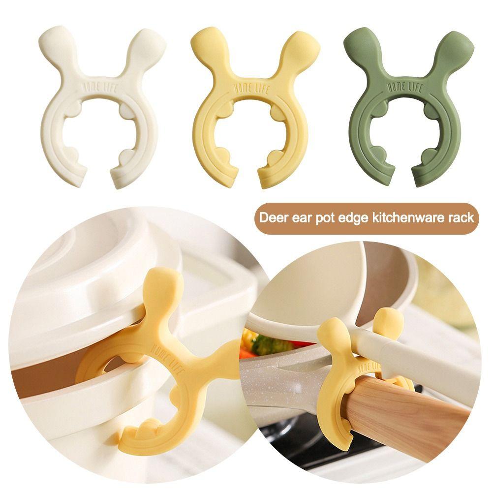 High Temperature Resistance Silicone Spatula Rack Anti Overflow Pot Clip for Kitchen Gadget