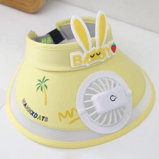 Детская шляпа с солнцезащитным козырьком, дышащая летняя шляпа с широкими полями, защита от ультрафиолета, легкая шляпа для малышей с рисунком кролика