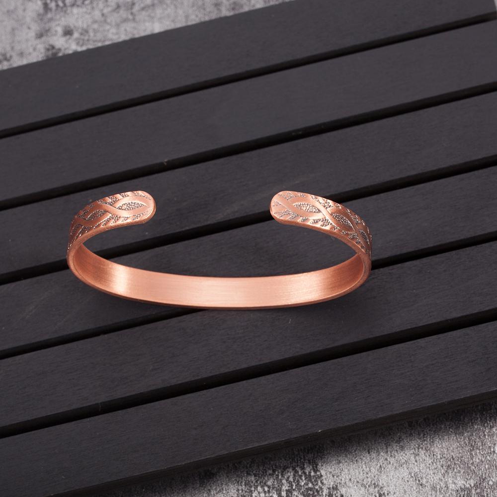Ikuinen Magnetic Bracelets Bangles Vintage Pure Copper Bracelet Health Energy Arthritis Open Cuff Adjustable Jewelry for Women