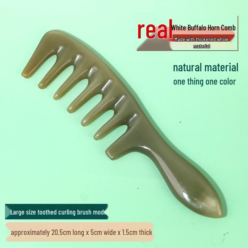 Утолщенная Премиальная Резная Белая Буйволиная Роговая Расческа - Доступны Различные Стилі