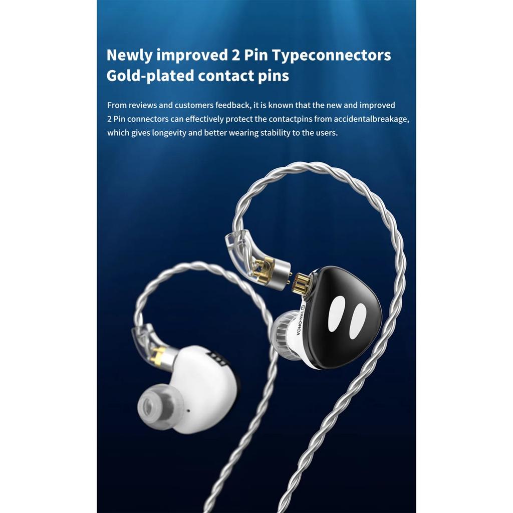 TRN ORCA Dynamic In Ear Earphones High Performance Dynamic Driver IEMs Earbuds with  Detachable Cable Tuning Switch  Headset
