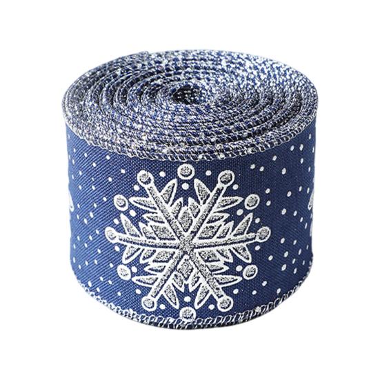 Рождественская лента из тонкого льна с принтом снежинок, многофункциональная тканая лента для создания атмосферы, украшения для рукоделия