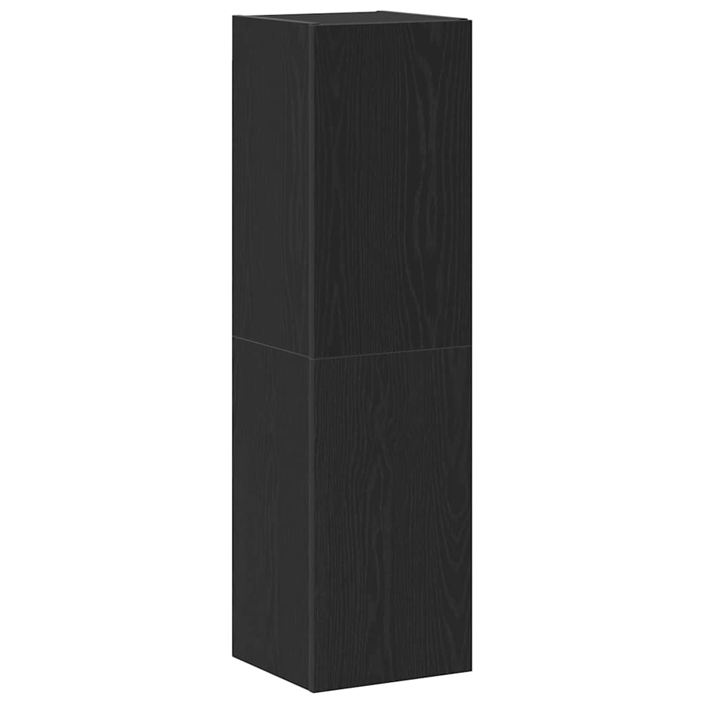 Wall Mounted TV Cabinet Black Oak Effect 30.5 x 30 x 110 cm