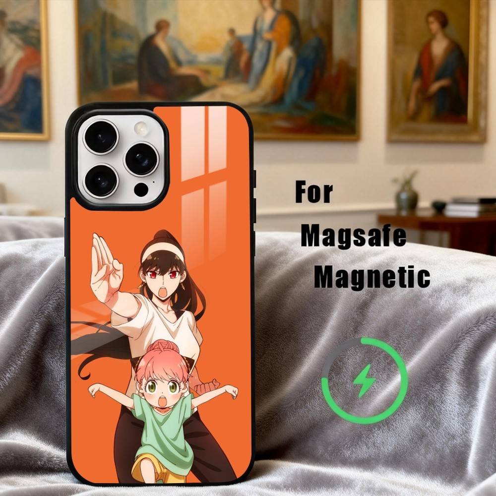 Чехол для телефона S-Spy X F-Family-Y A-Anime для iPhone 17,16,15,14,13,12,Plus,Pro,Max с магнитной беспроводной зарядкой MagSafe