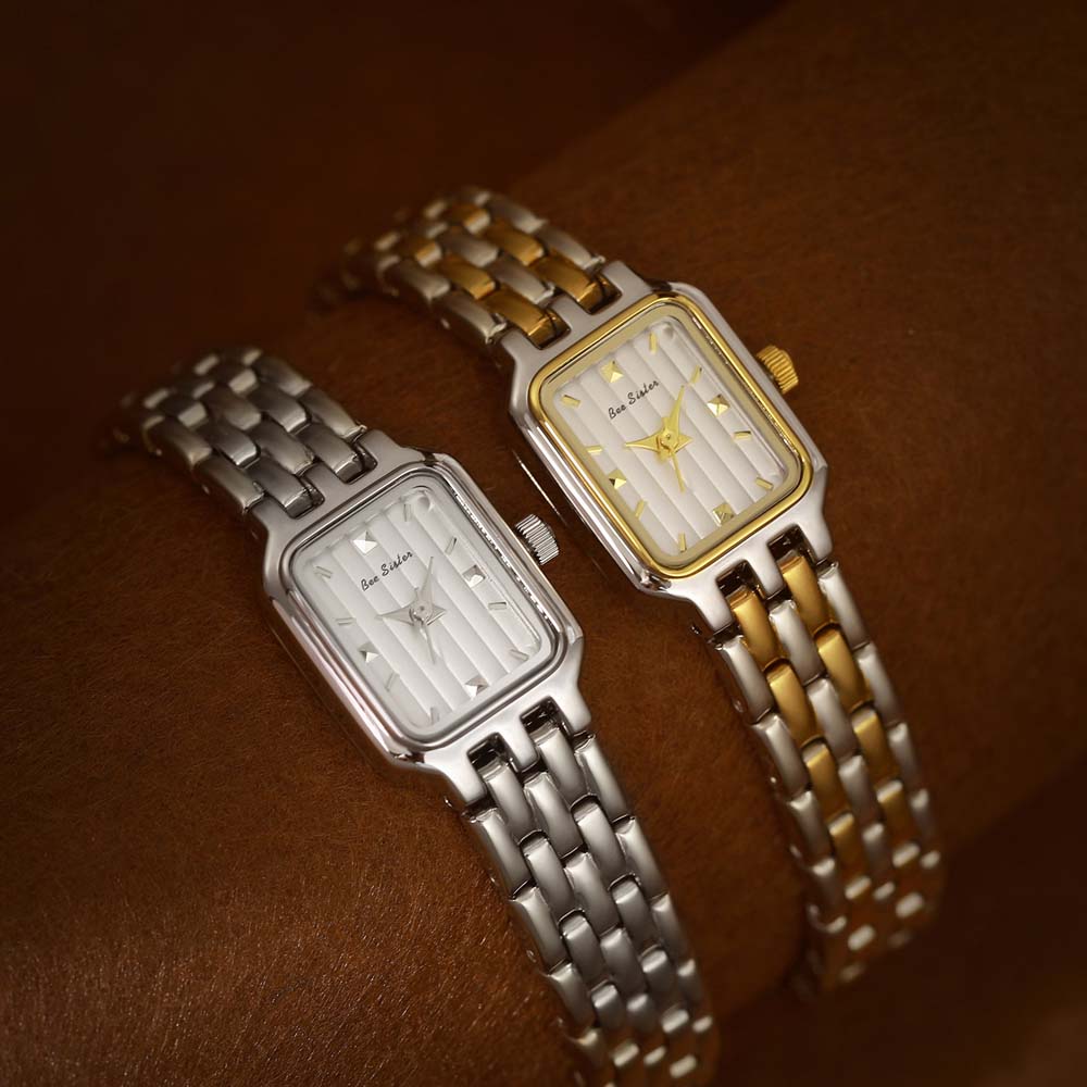 Women’s Fashion Square Small Dial Watch Stainless Steel Bracelet Luxury Quartz Wristwatch Simple Lady Dress Gift New