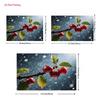 2D Food Photography Backdrop 2D Wet Red Cherries Macro Photo Background for Themed Shoot
