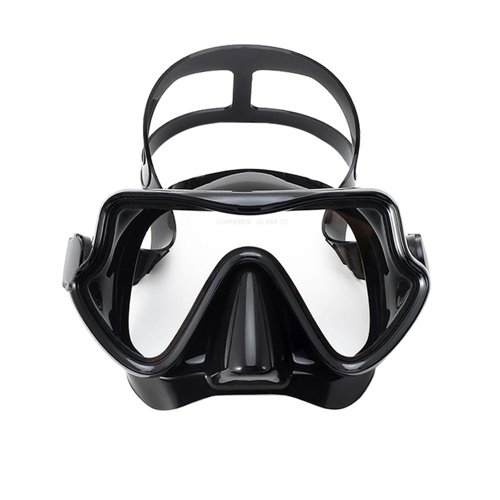 Маска для дайвинга, очки для плавания, подводная трубка, силиконовая юбка, панорамное HD из закаленного стекла, противотуманное покрытие для взрослых и молодежи, с крышкой для носа