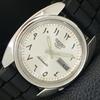 AUTOMATIC VINTAGE SEIKO 5 JAPAN 6119C MENS ARABIC SILVER DIAL WATCH A702451-5 R124-a702451