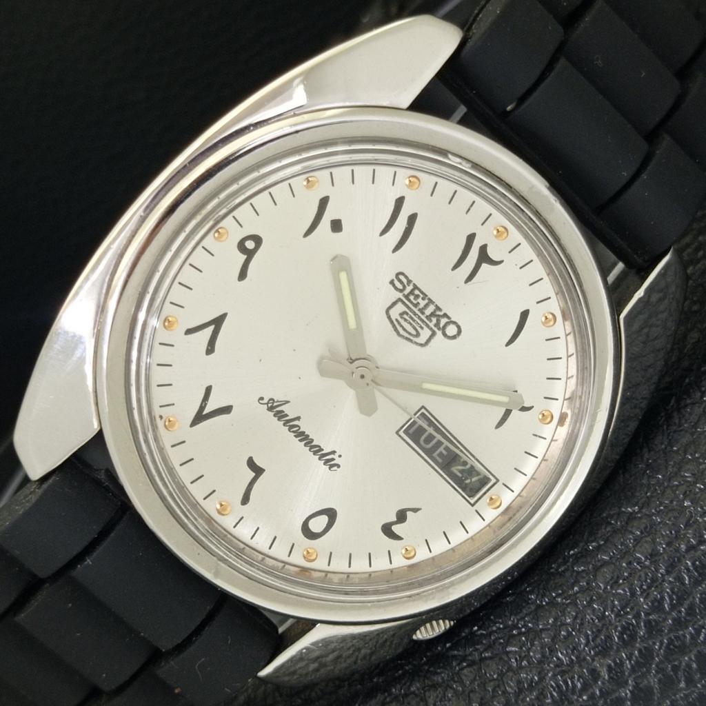 АВТОМАТИЧЕСКИЕ ВИНТАЖНЫЕ SEIKO 5 ЯПОНИЯ 6119C МУЖСКИЕ СЕРЕБРИСТЫМ ЦИФЕРБЛАТОМ АРАБСКИЕ ЧАСЫ a702451-5