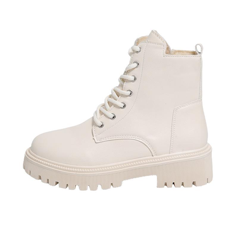 Зимние женские ботинки для снега, флисовые, утолщенные, высокие, хлопковые, новые, женские, кожаные, повседневные, хлопковые, увеличивающие высоту, ботинки