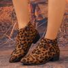 2024 Brand Shoes for Women Side Zipper Women's Boots Fashion Leopard Print Modern Boots Women Sexy Pointed Toe Solid Naked Boots