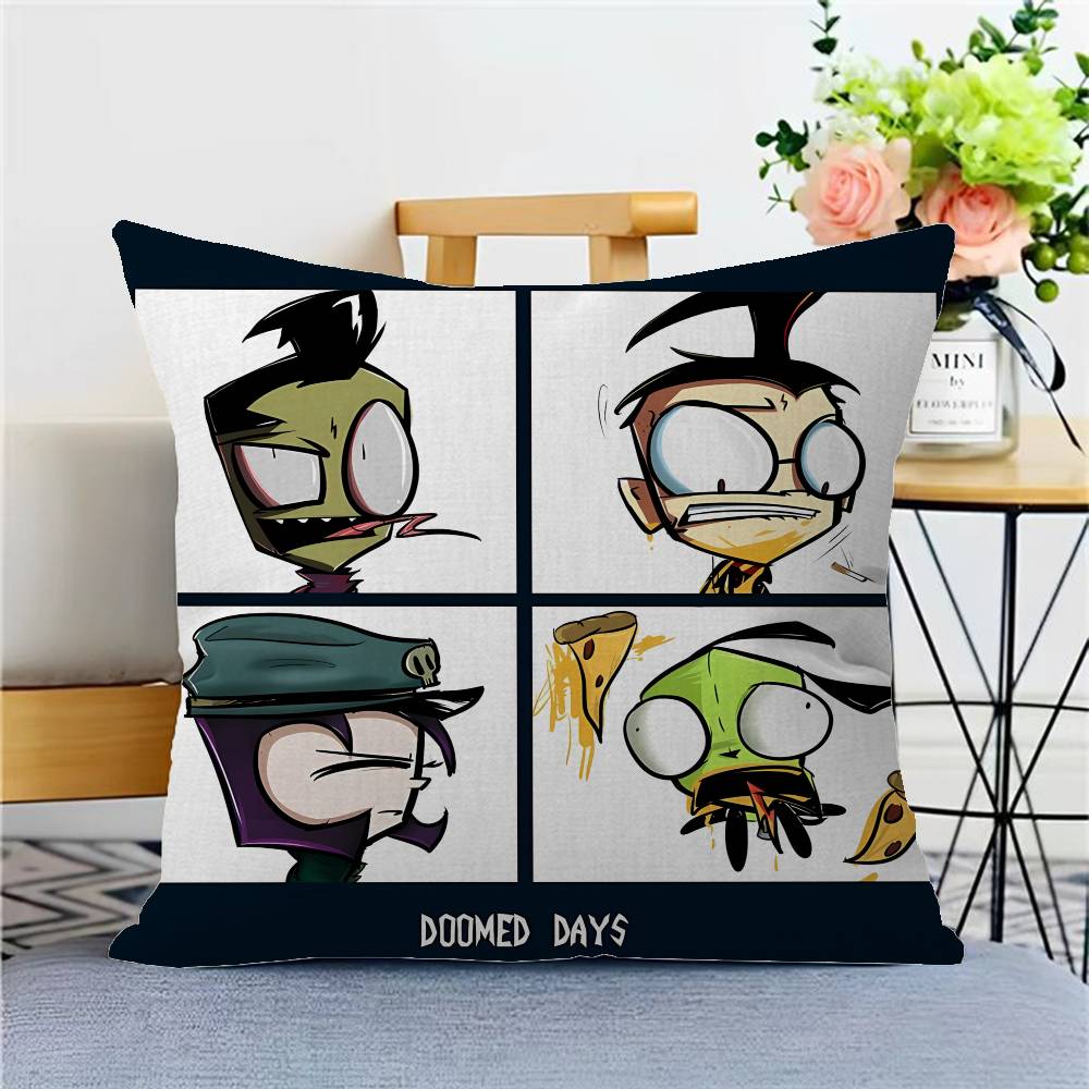 Funny Anime Invader ZIM Cushion Cover Inches Farmhouse Decor Home Throw Pillow Covers for Couch Decorations