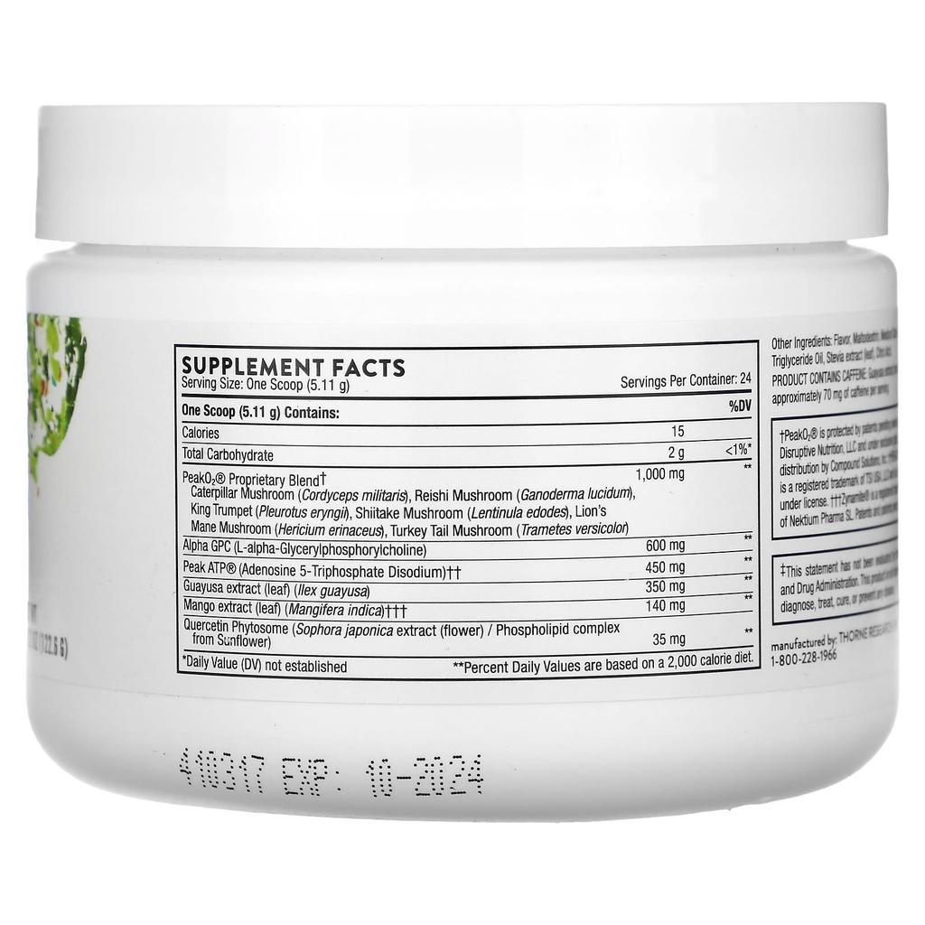 Thorne Pre-Workout Elite, Citrus Berry Flavor, 4.32 Oz (122.6 G)