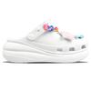 Crocs Круш Клог ЭВА Поздняя Звезда Ручные Кегли Сладкое Настроение Нежный Сладкий и Изысканный Обувь с Отверстиями Унисекс Белый
