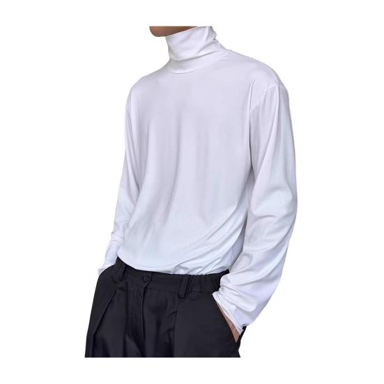 Men's Turtleneck Shirts Long Sleeve Pullover Tee Male Casual Slim Fit Undershirt Base Layer Top for Daily Sports Street