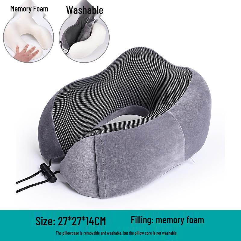 Memory Foam U-shaped Neck Pillow Travel Set – Airplane & Nap Support