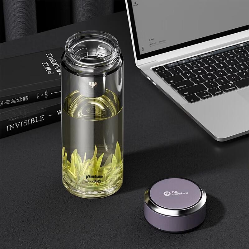 Wanxiang Portable Glass Tea Infuser Travel Mug