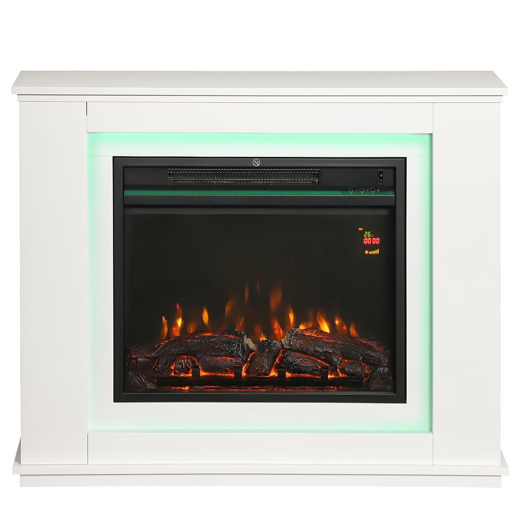 2000W 6824 BTU Faux Flame Fireplace - White