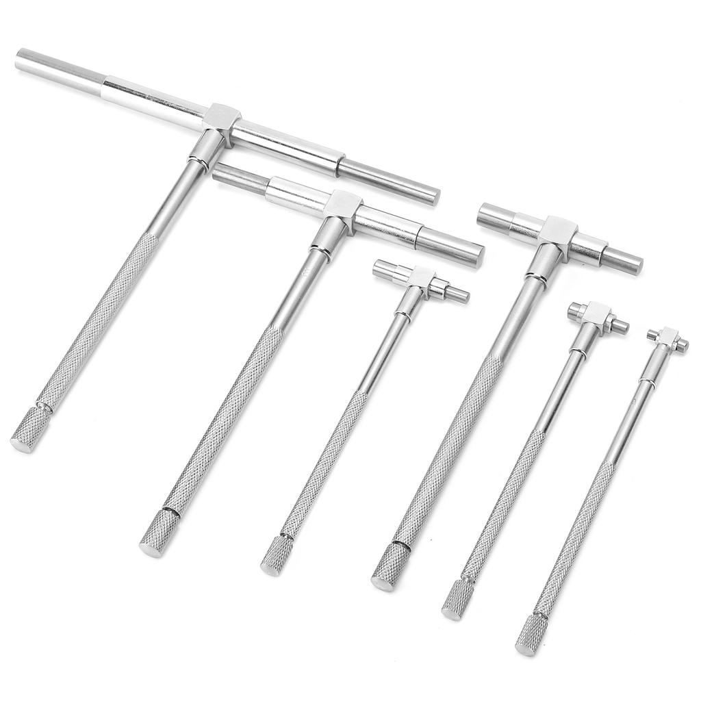 6Pcs Adjustable Inner Diameter Gauge TShaped Set for Quick Inside Measurements of Holes