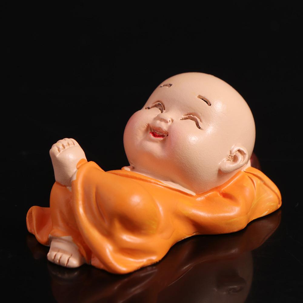 DIY Mini Buddha Figurine Cute Small Monk Sculpture Buddha Ornaments  Car Decoration