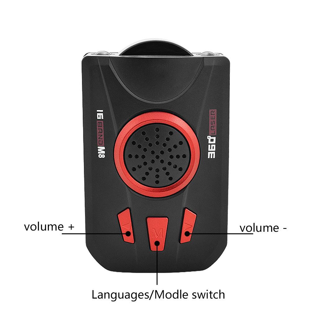 Автомобиль 360 градусов 16-полосный GPS-детектор скорости полицейский радар-детектор лазерное голосовое оповещение