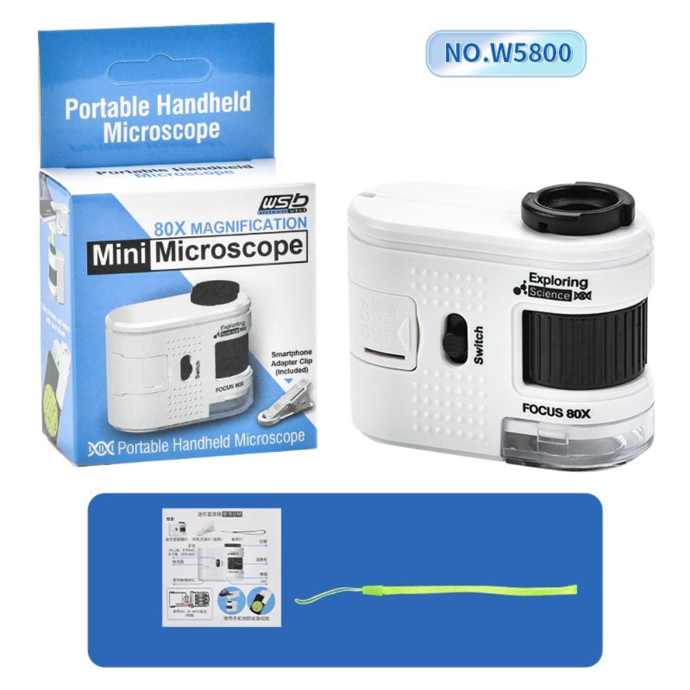 with LED Lights Scientific Microscope High-definition Handheld Mini Microscope  Children's Gifts