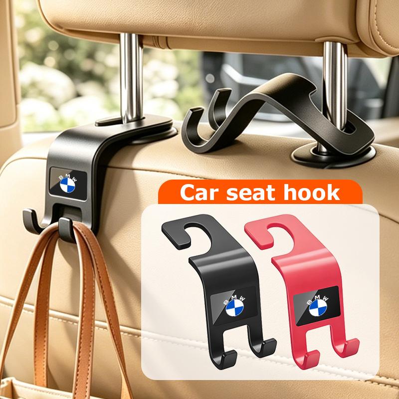 BKSN4 Car Seat Back Dual Head Hook Multifunctional Holder Hooks For BMW M 1 3 4 5 6 7 Series M3 M6 F01 F02E34 E36 E70 F10 X6 X1