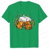 Merry Christmas Beers Men's T-shirt Drinking Lover Tees Shirt Funny Santa Beer Christmas Lights Graphic Oversized Tops for Men