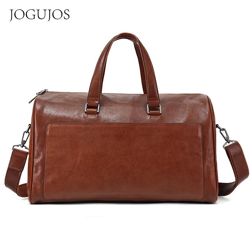 Сумка JOGUJOS из кожи растительного дубления, дорожная сумка, высокотекстурная сумка для фитнеса, из первого слоя коровьей кожи, сумка-мессенджер, ручная кладь