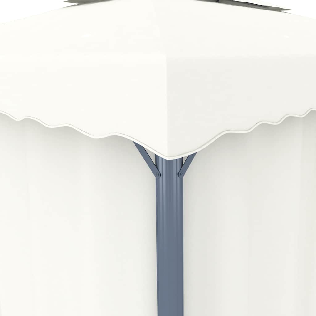 Gazebo with Curtains & LED String Lights 4x3 m Cream White