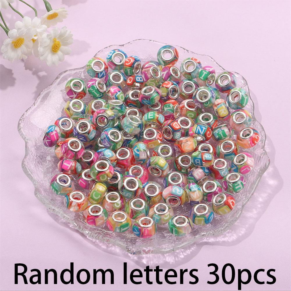 30/50/100 шт. Бусины с большими отверстиями в виде букв, европейские бусины для мастеров, бусины с большими отверстиями, сделай сам, ювелирные изделия, браслеты, ожерелья, серьги, изготовление ювелирных изделий
