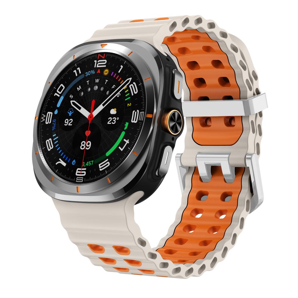 Морской ремешок для Samsung Galaxy Watch ultra Ремешок 47 мм Аксессуары Двухцветный Спортивный силиконовый Браслет Galaxy Watch 7 ultra Ремешки