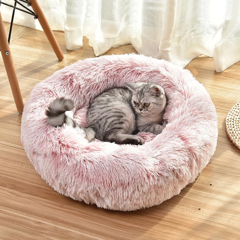 Pet Bed for Dog Donut Bed Plush Bed Pets Accessories Kennels for Dogs Mascotas Productos
