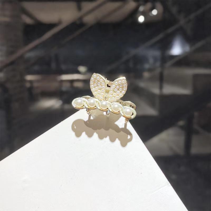 Мини-коготь для волос с жемчугом и бриллиантами для женщин и девочек, ретро-стразы, цветок, коготь краба, зажим для волос, маленькие заколки для волос, краб, аксессуары для волос для девочек