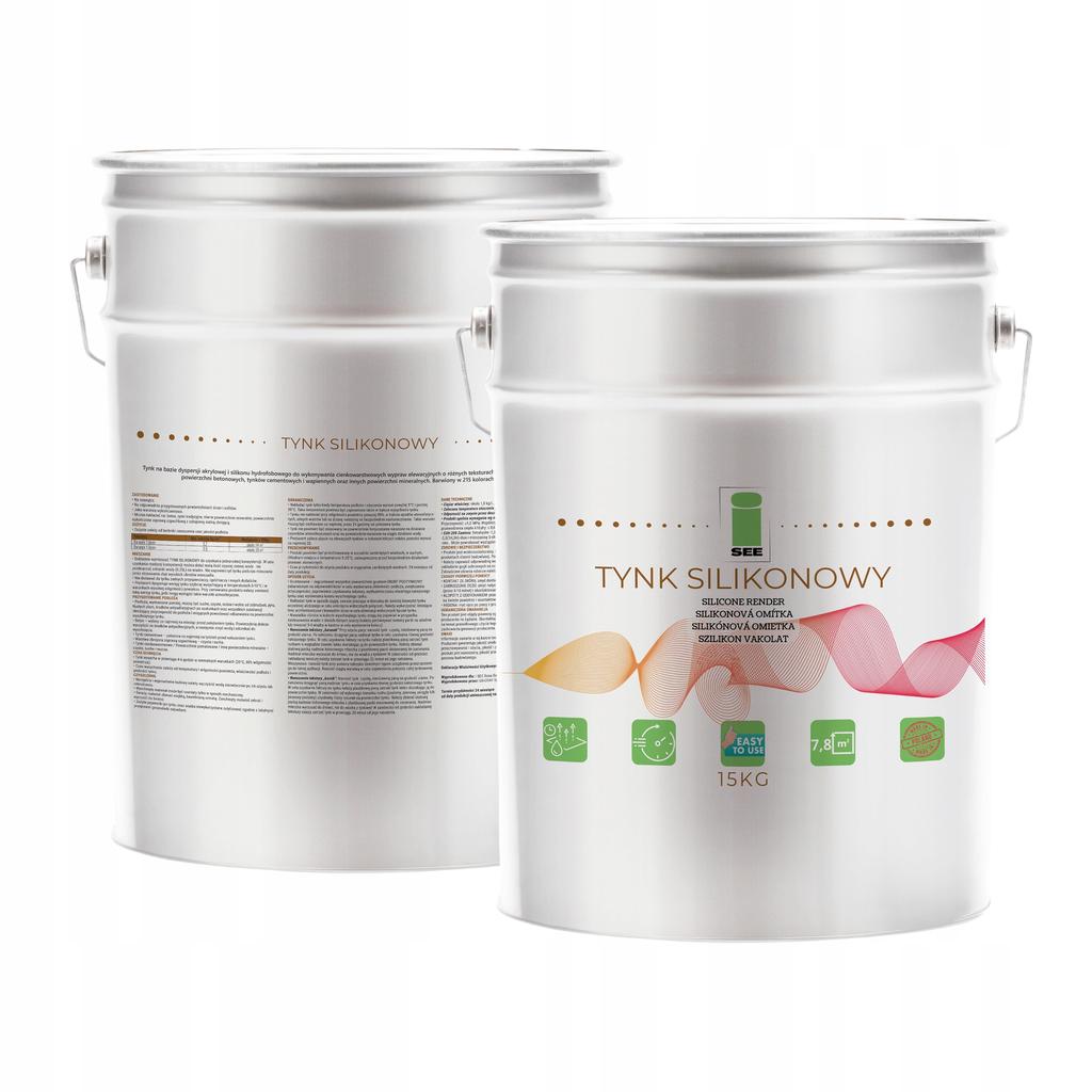 Tynk silikonowy elewacyjny pistacjowy 1mm paroprzepuszczalny 15kg