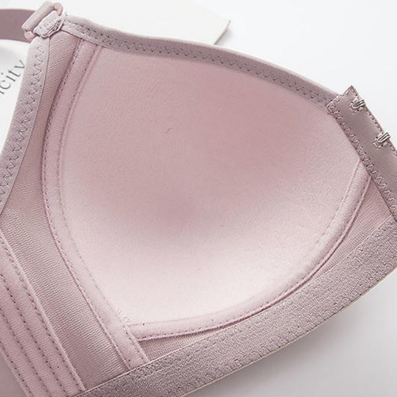 Women Active Bra Front Closure Wirefree Soft Bralette Thin Brassiere