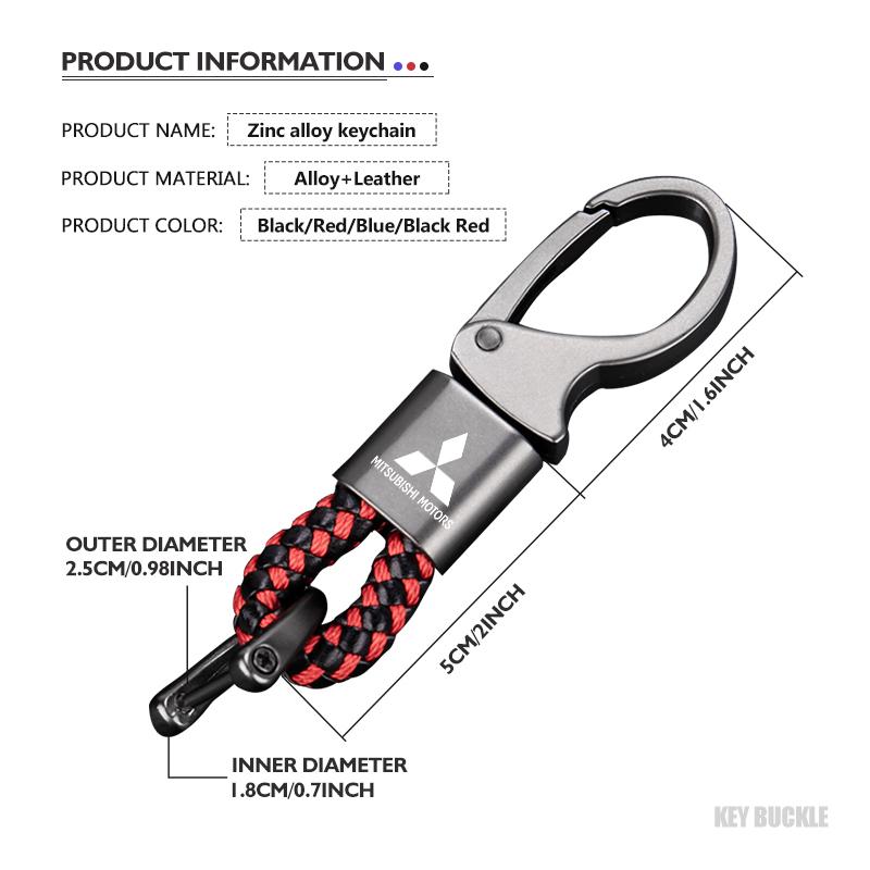 Alloy Leather Strong Carabine Shape Key Ring Accessories For Mitsubishi Outlander Lancer L200 ASX Pajero Grandis Eclipse