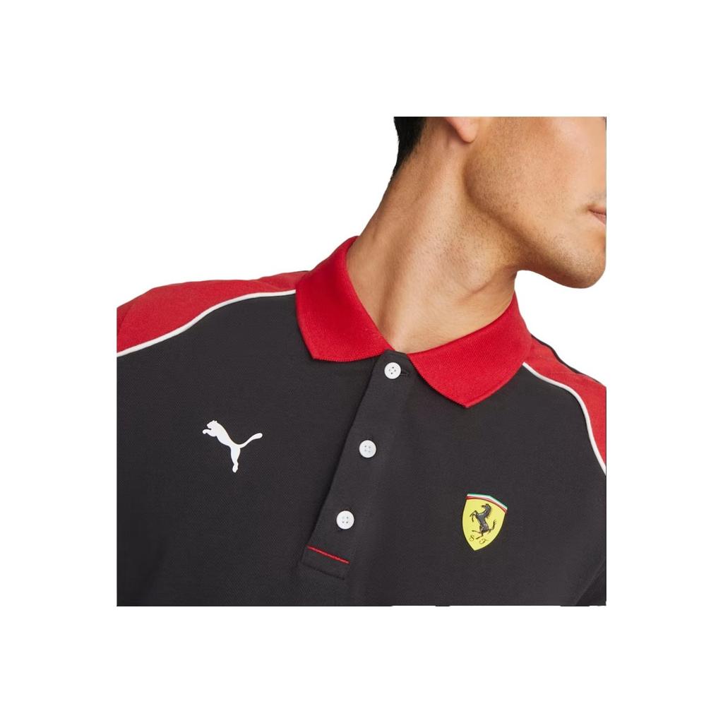 Puma Мужская повседневная спортивная рубашка-поло Ferrari, цвет черный, красный 538169-01