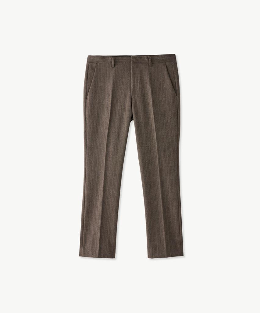 STCO Wool Herringbone Formal Pants_Brown (Classic Fit)_Sslxa62Chh