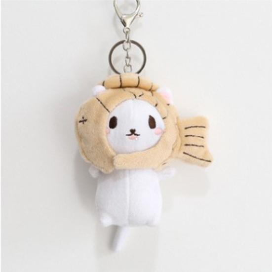 Кошка с рыбой/клубникой, чехол на голову, игрушка, подвеска, сумка, брелок, декор