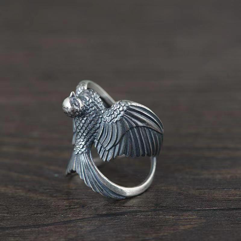 Swallow Falls on the Finger Vintage Ring, Antique Design, Retro Swallow, Light and Luxurious Temperament